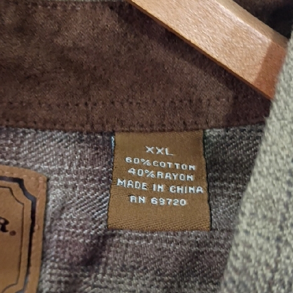 North River Outfitters Men’s 2XL Green & Brown Plaid Flannel Shirt Cotton Rayon - Picture 3 of 9